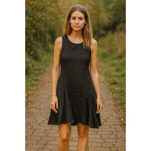 REISS Black Sleeveless Fit Flare Dress Size US 10 UK 14 EU 42